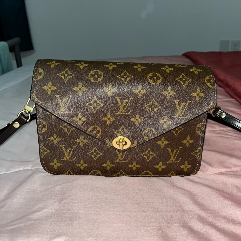 CUSTOM MADE crossbody bag made with Authentic Louis Vuitton Canvas